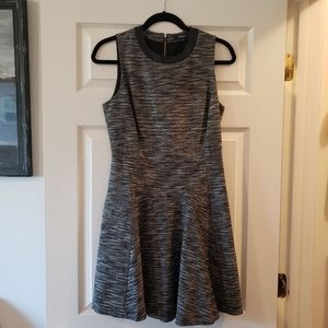 Madewell black dress with leather neckline size 4